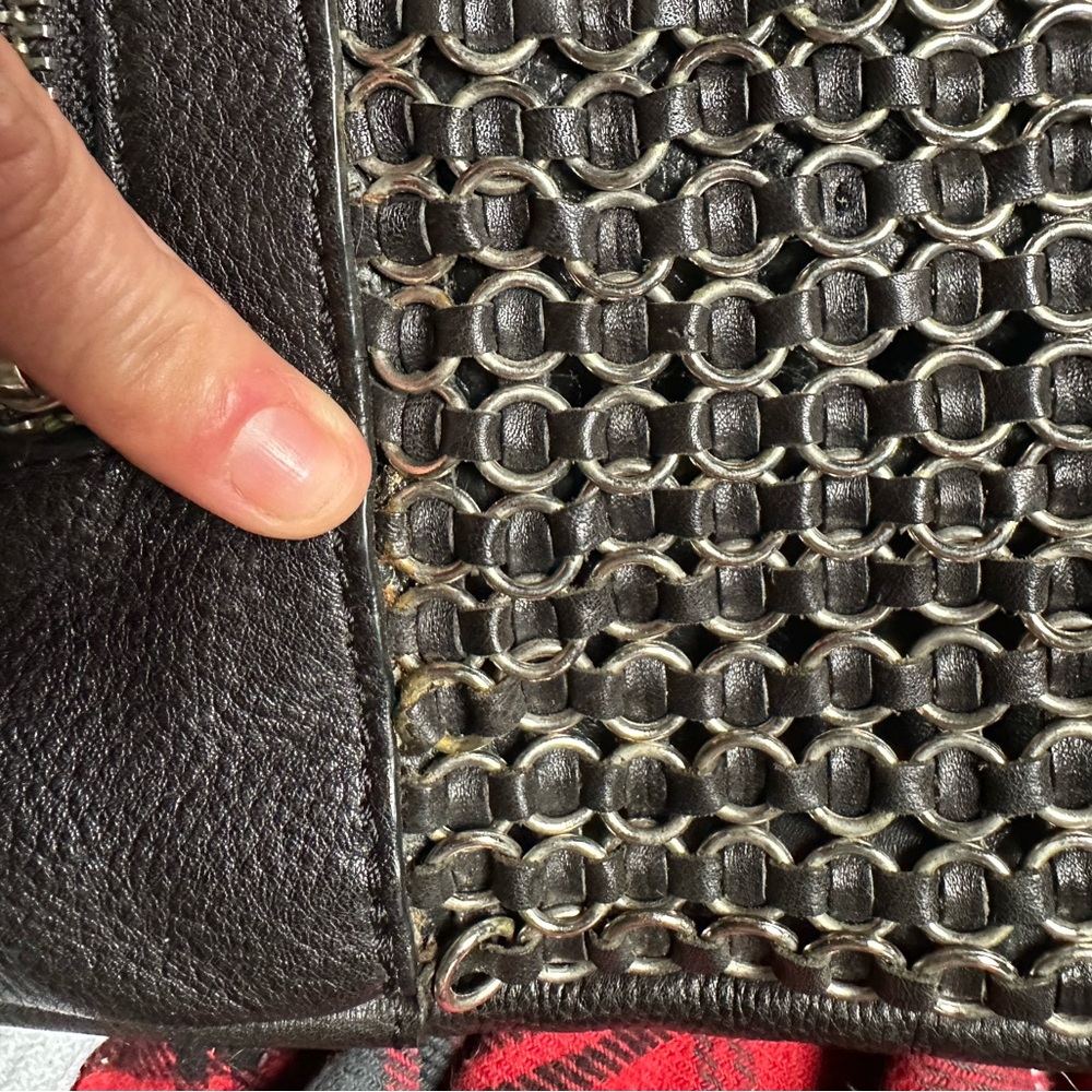 orYANY Black Chain-Link Shoulder Bag with Silver Hardware - Picture 3 of 5
